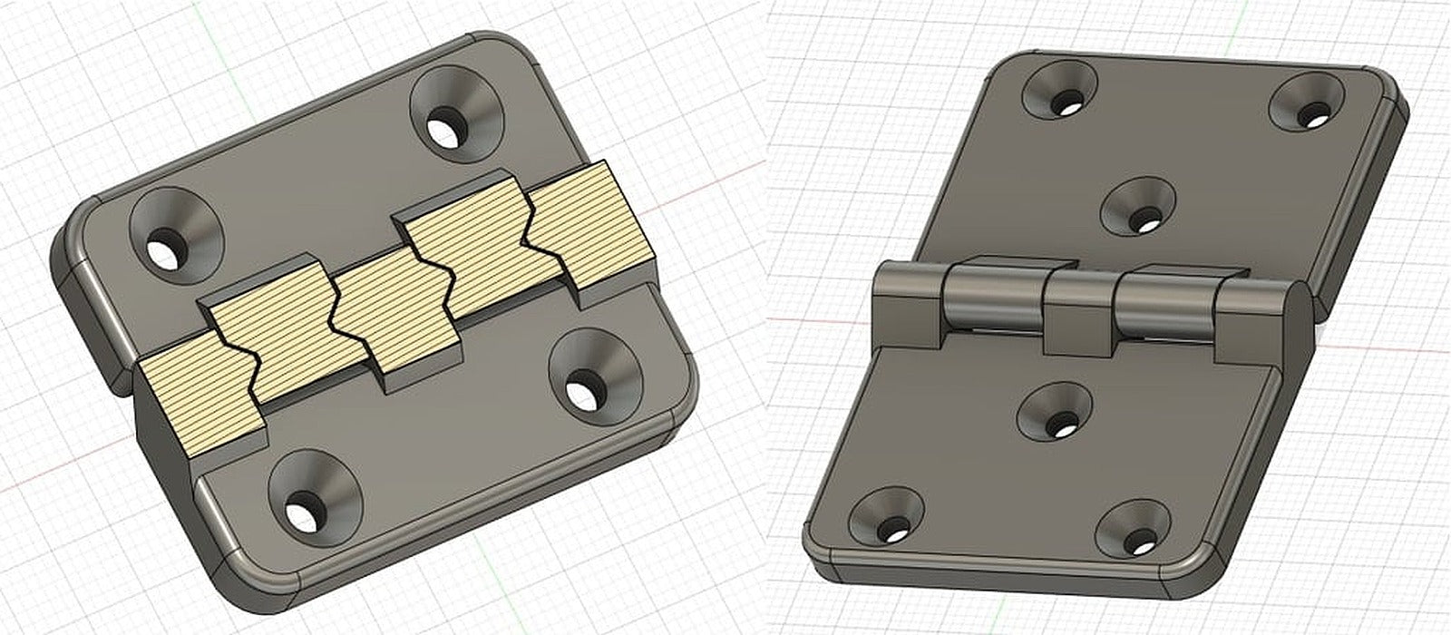 Charnière (hinge) - print in place – 3D Baskı Modeli