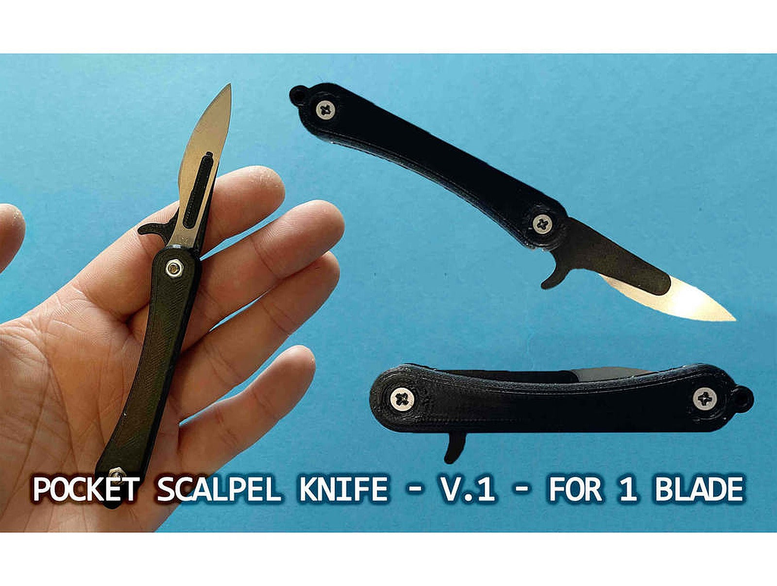 Pocket scalpel knife | folding scalpel knife | (v.1 - for one blade) – 3D Baskı Modeli