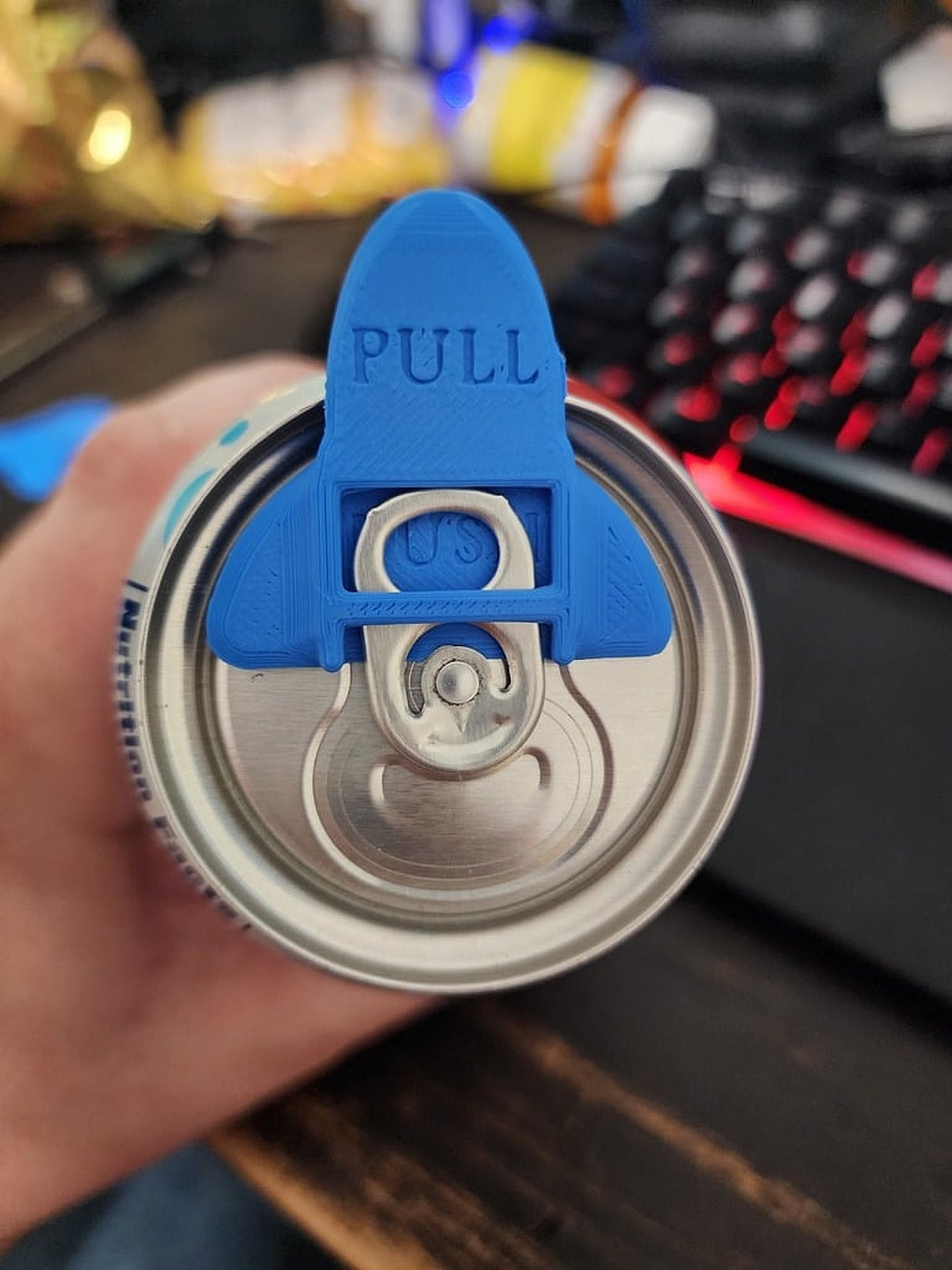 Rocket Tab – Soda Can Opener + Bug Cover - 12oz Can – 3D Baskı Modeli