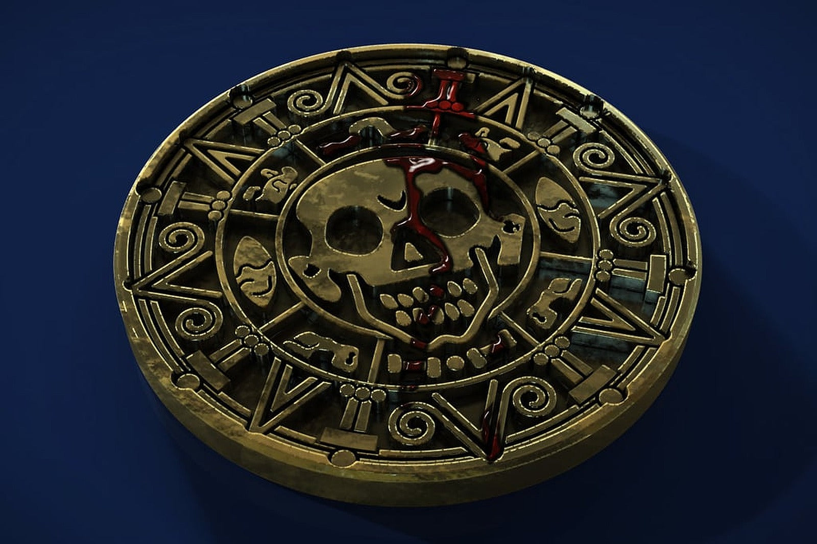 Aztec Gold Drink Coaster – 3D Baskı Modeli