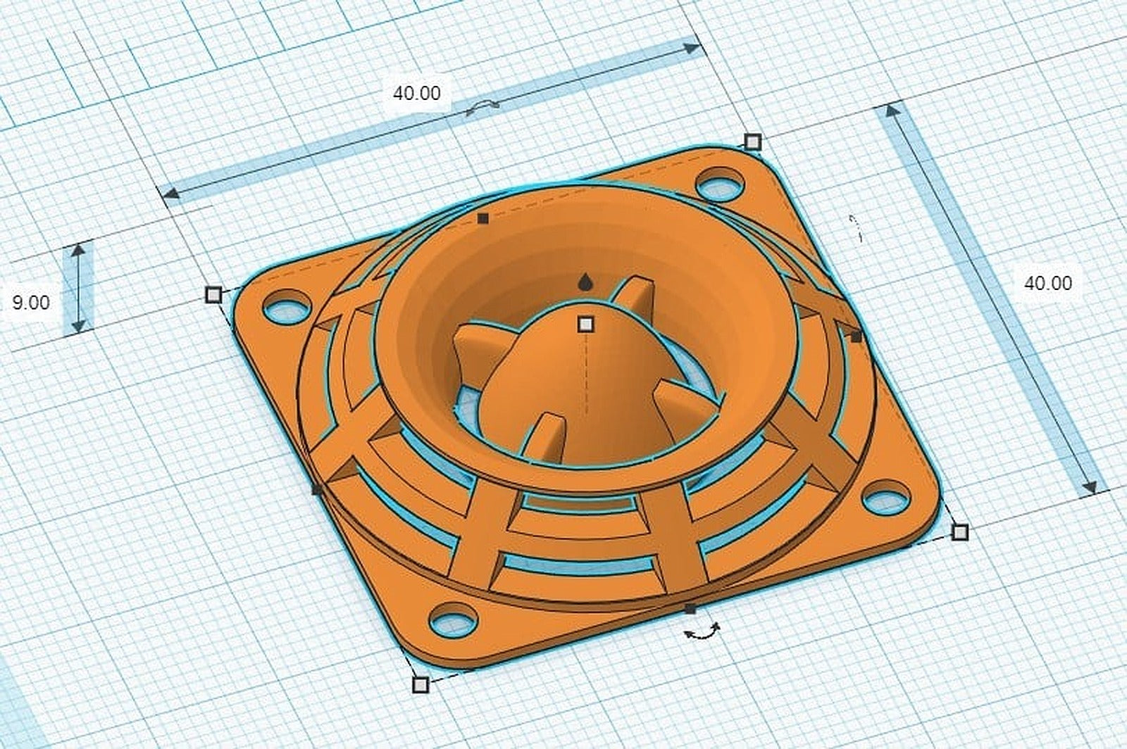 Silent Fan Guard 40 mm – 3D Baskı Modeli