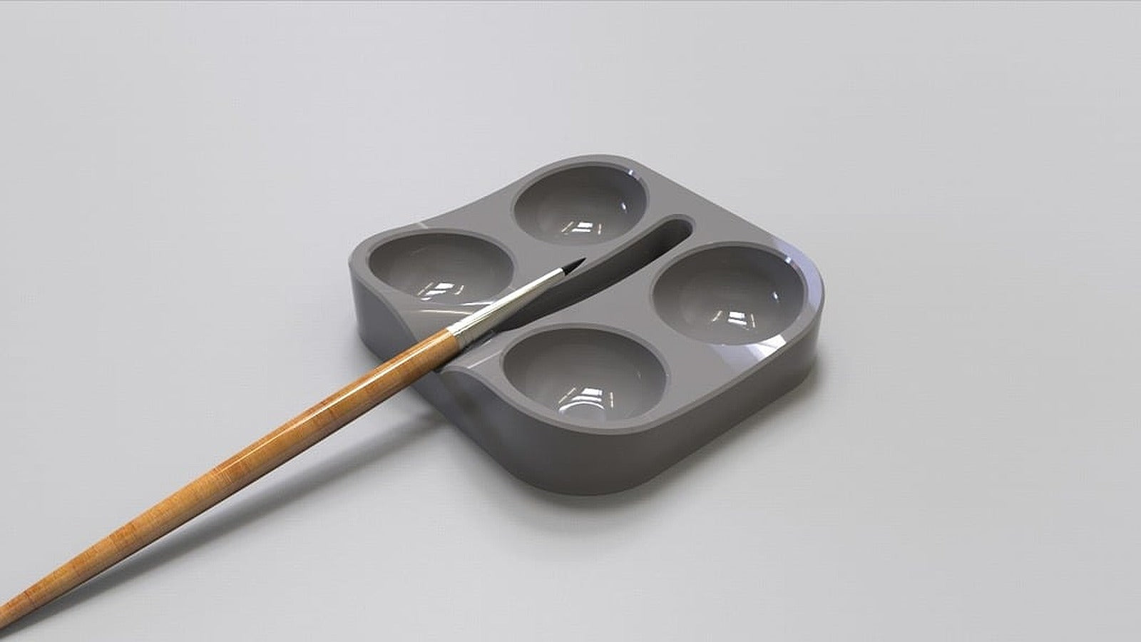 Ergonomic Paint Tray & Brush stand #2 – 3D Baskı Modeli