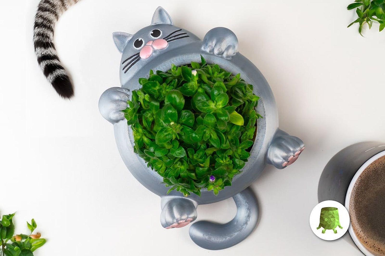 Chunky Cat Plant saksı – 3D Baskı Modeli