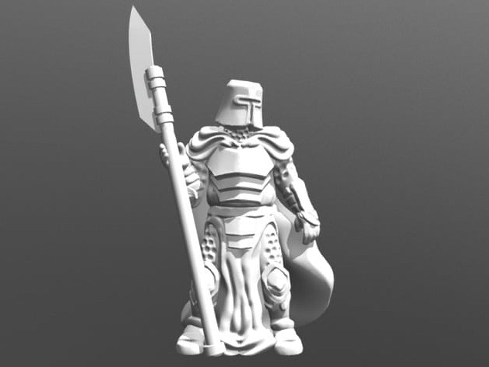 Knight w/Polearm (28mm/32mm scale) – 3D Baskı Modeli