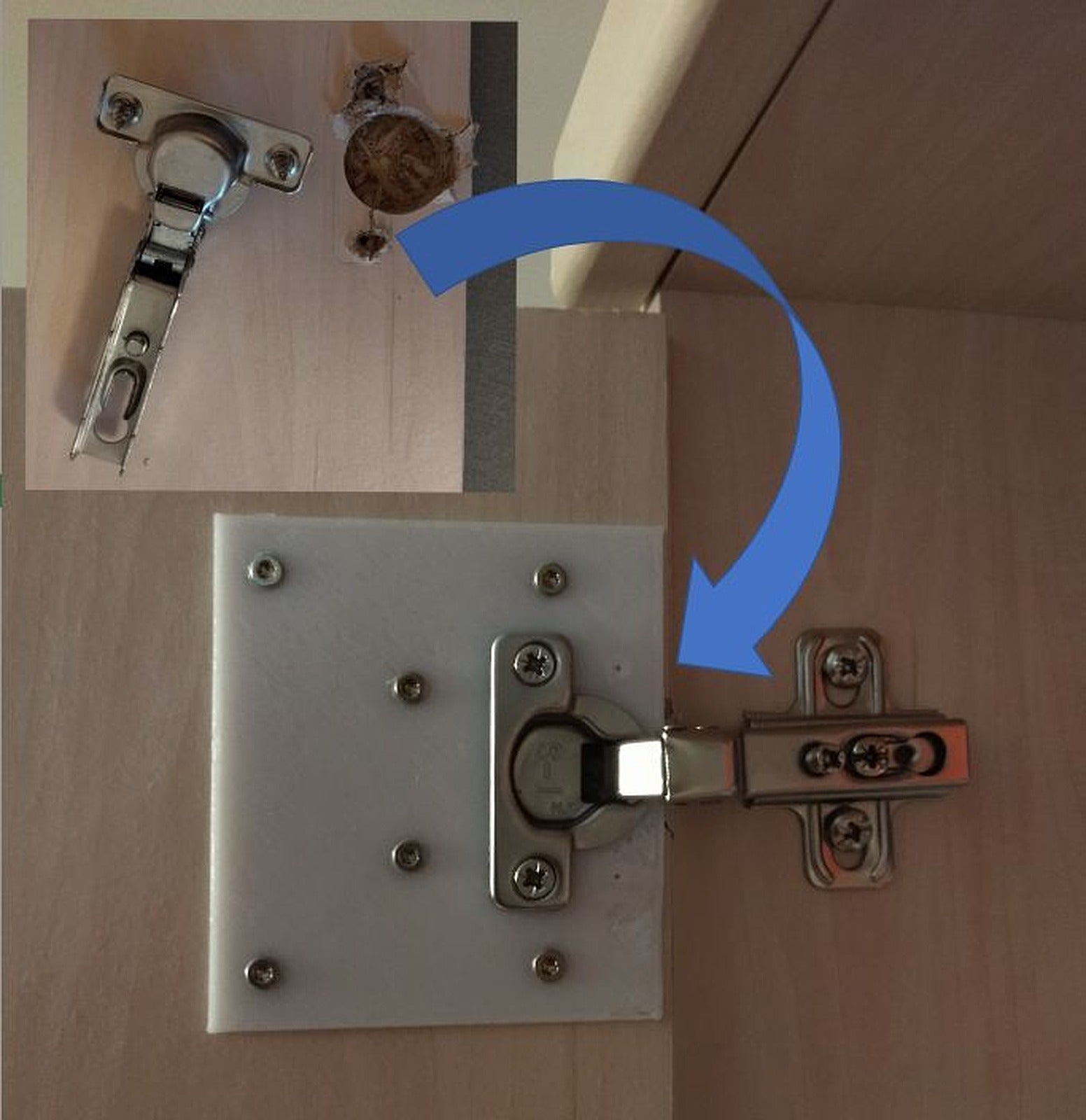 saksı hinge repairkit / Topfscharnier Reparaturplatte – 3D Baskı Modeli