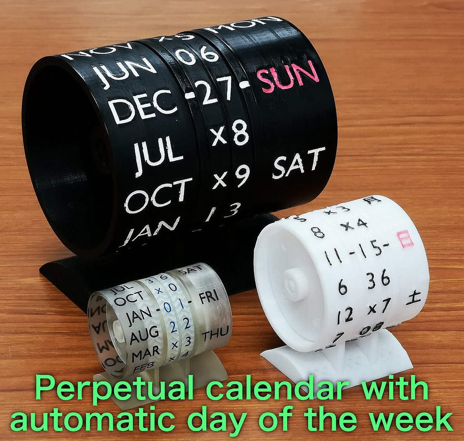 Perpetual calendar with mechanically automatic day of the week (Ver. 1) – 3D Baskı Modeli