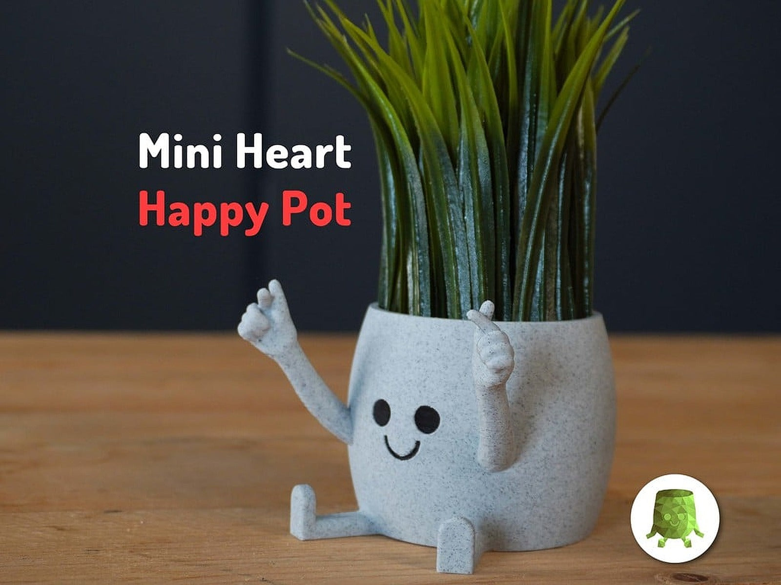 Mini Heart Happy saksı – 3D Baskı Modeli