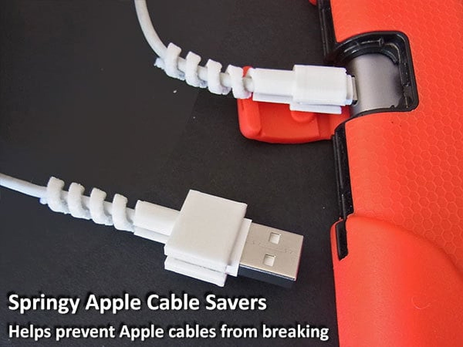 Springy Apple Cable Savers – 3D Baskı Modeli