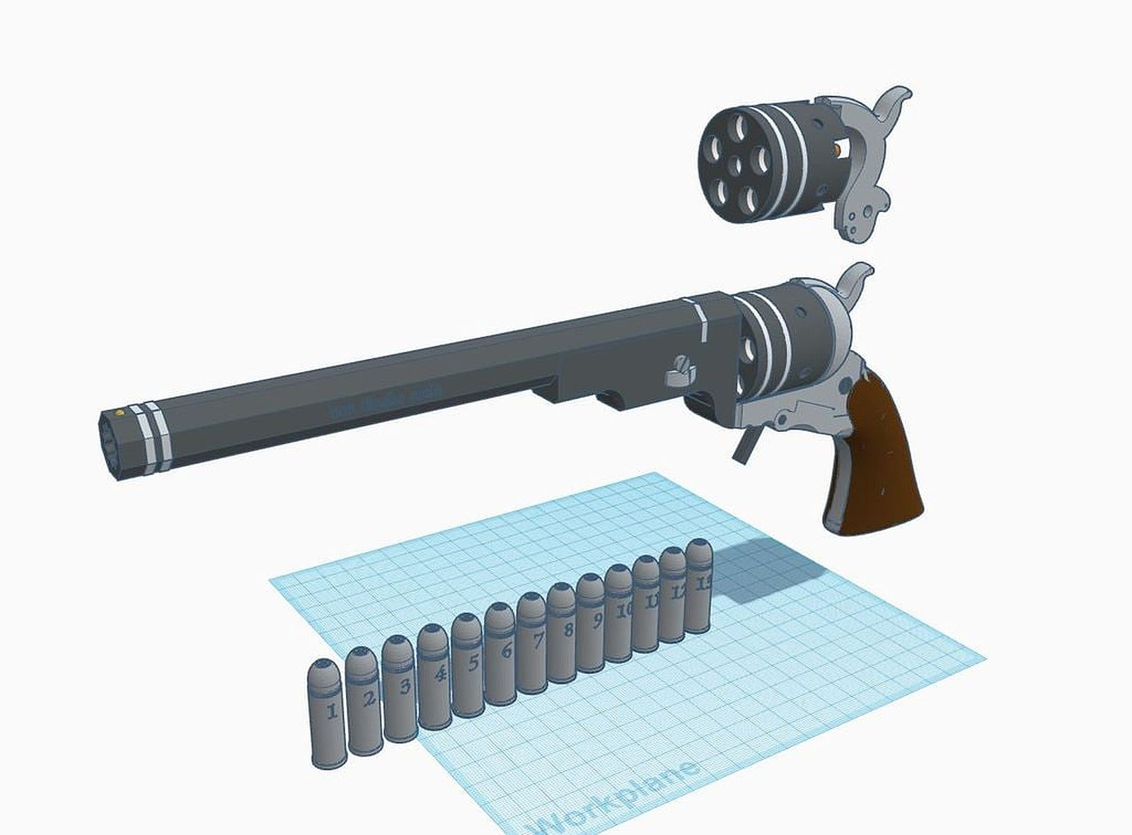 Colt Paterson 1836 (w/Supernatural text) – 3D Baskı Modeli