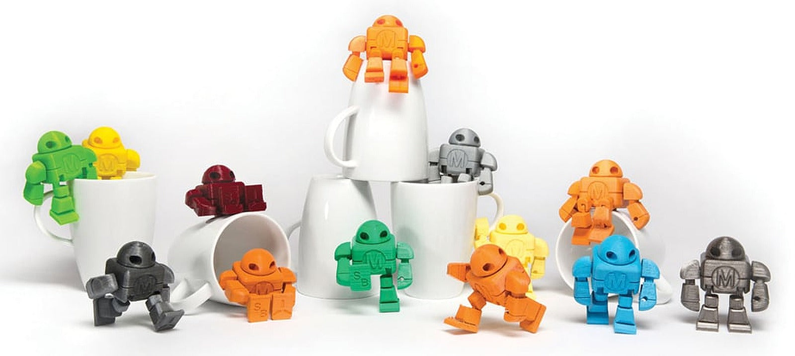 Maker Faire Robot Action figür PIP (with supports): 2015 3D Printer Shoot Out Test Models – 3D Baskı Modeli