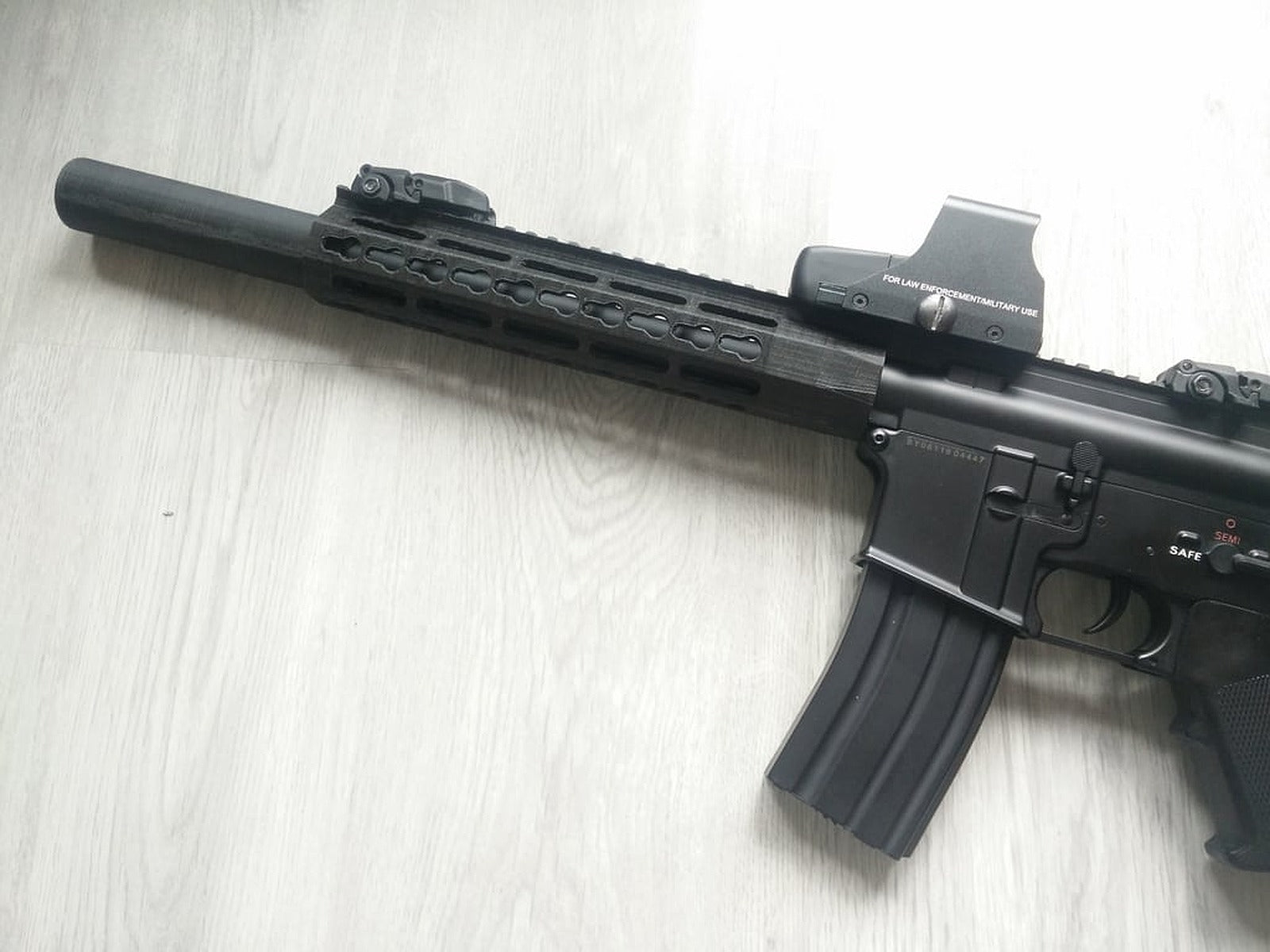 M4 Airsoft RAS Keymod Rail – 3D Baskı Modeli