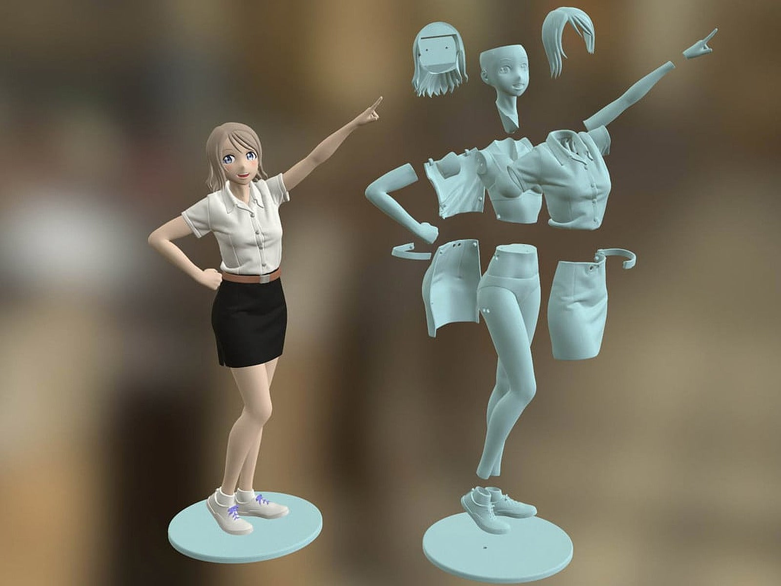 Freshy Girl 3D Printable figür – 3D Baskı Modeli