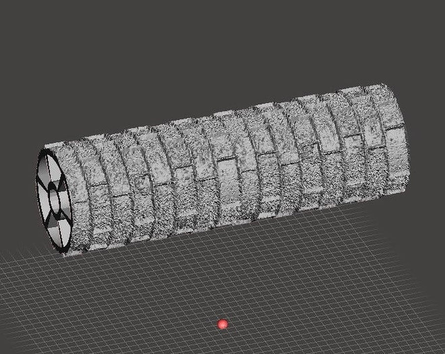 Regular castle stonework seamless texture roller rolling pin 6" wide – 3D Baskı Modeli