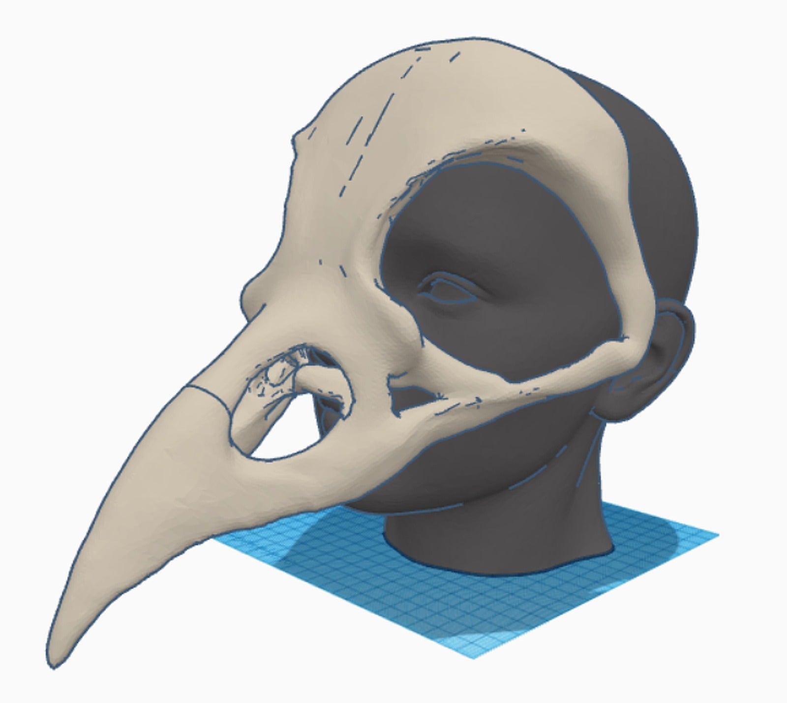 Raven Skull Mask – 3D Baskı Modeli