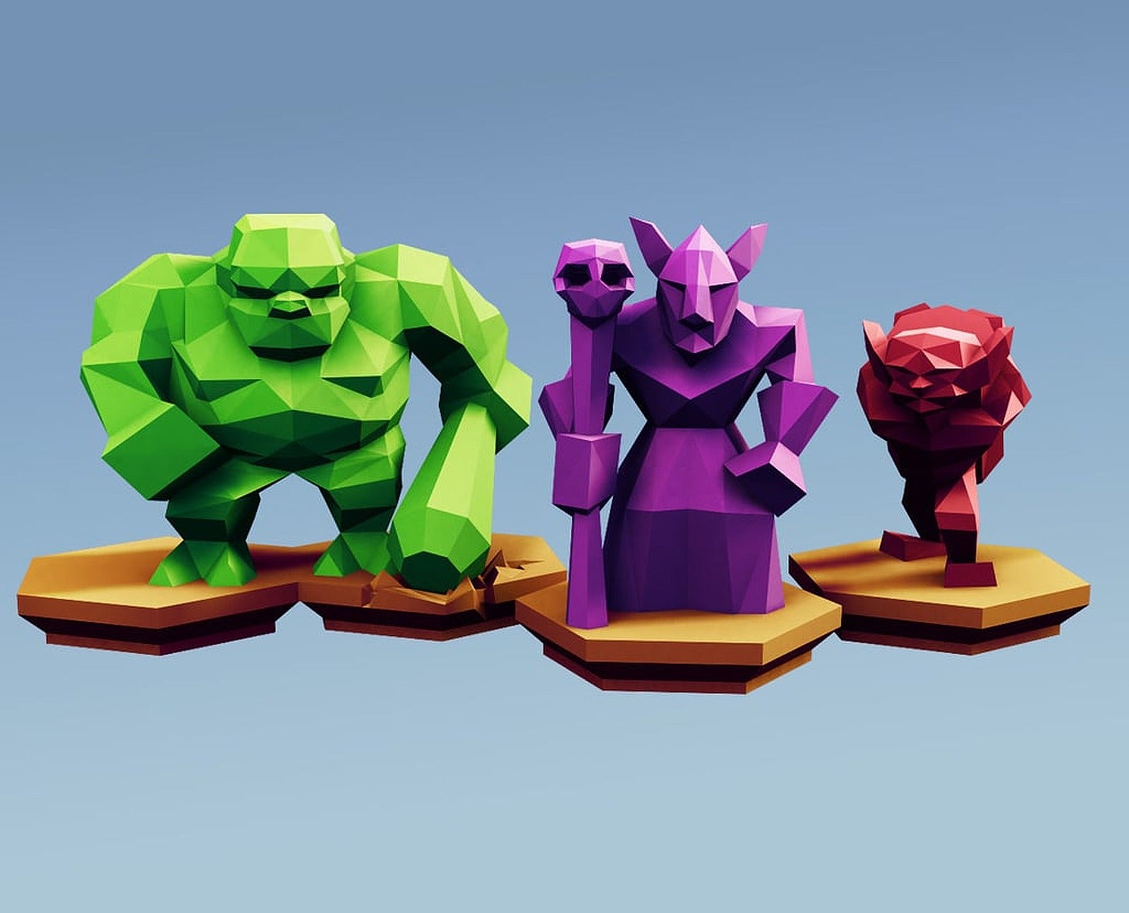 Low Poly Fantasy Tabletop - Horde Advanced Units – 3D Baskı Modeli
