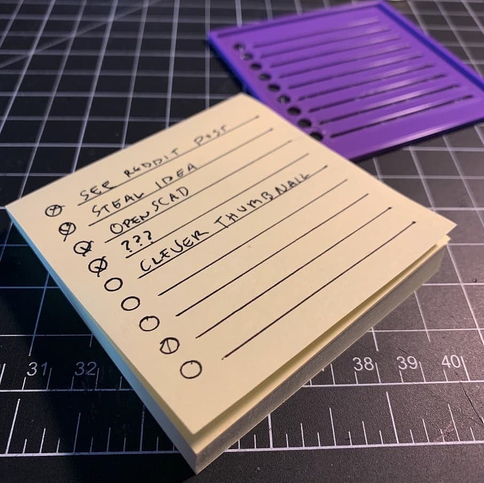 Post-It todo list stencil – 3D Baskı Modeli