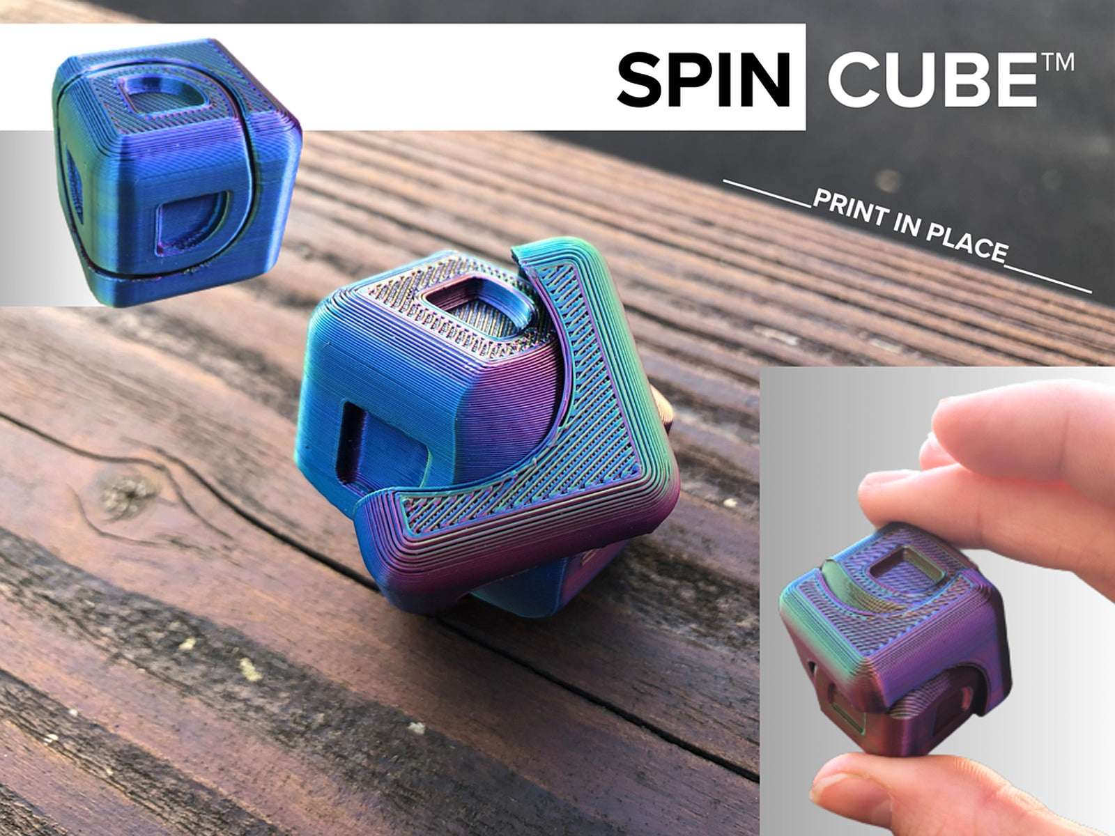 Spin Cube (Print in Place) – 3D Baskı Modeli