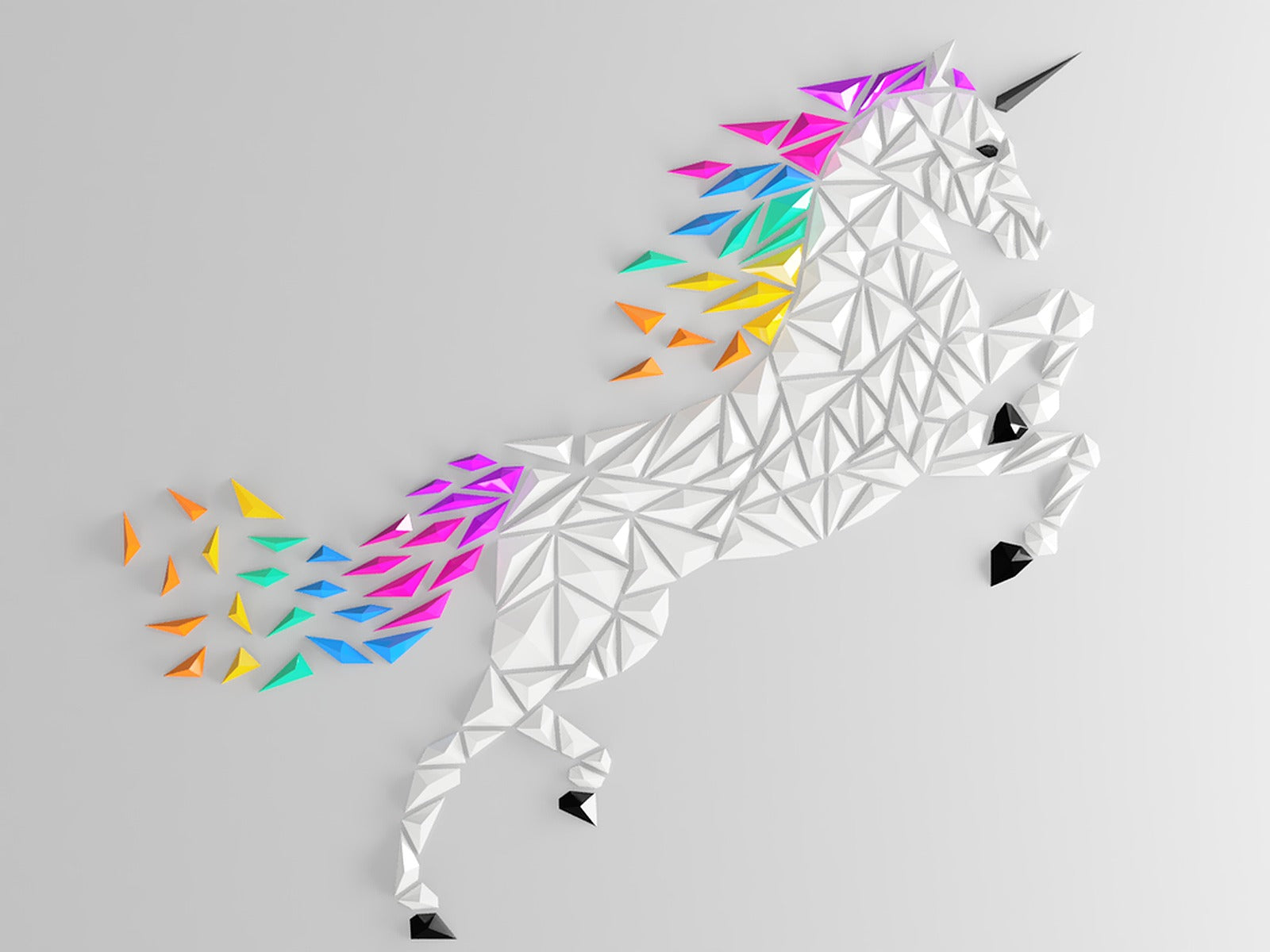 Geometric Unicorn wall art – 3D Baskı Modeli