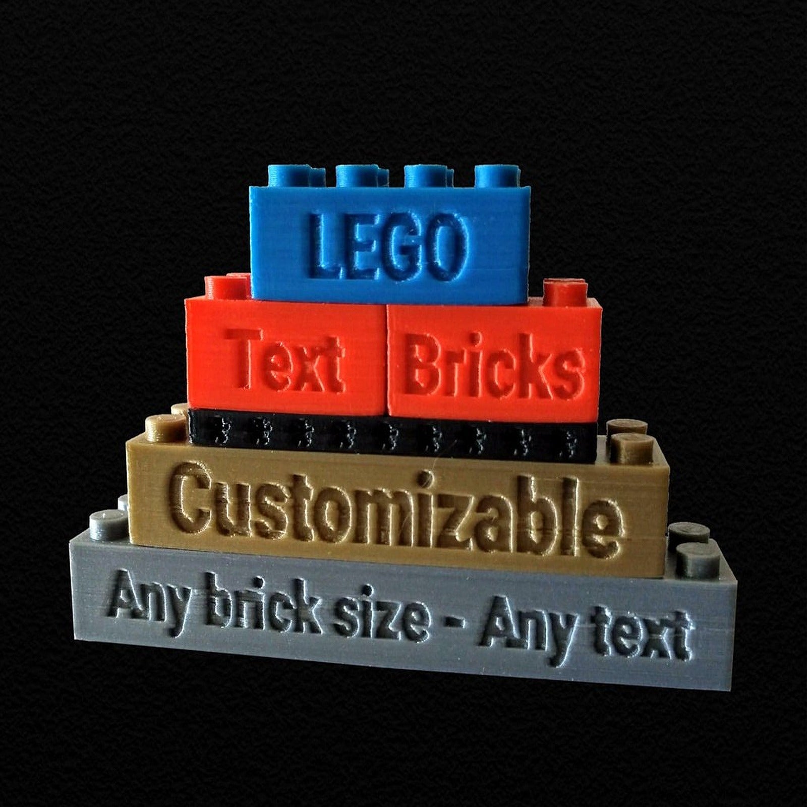 Customizable LEGO compatible Text Bricks – 3D Baskı Modeli