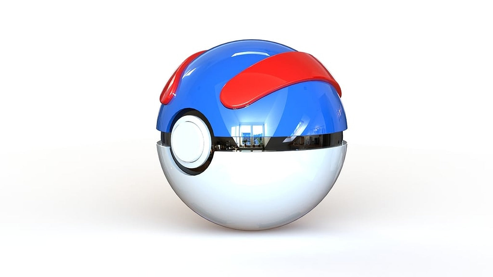 Great Ball - Fully Functional Pokeball with Button and Hinge – 3D Baskı Modeli