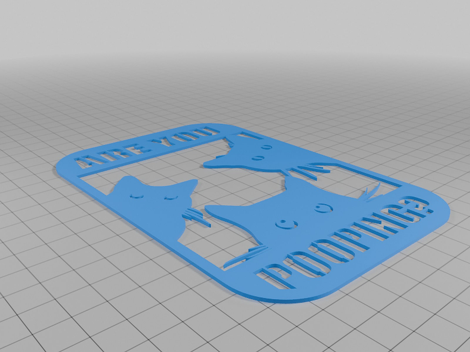 Are you pooping? Cat Bathroom Sign – 3D Baskı Modeli