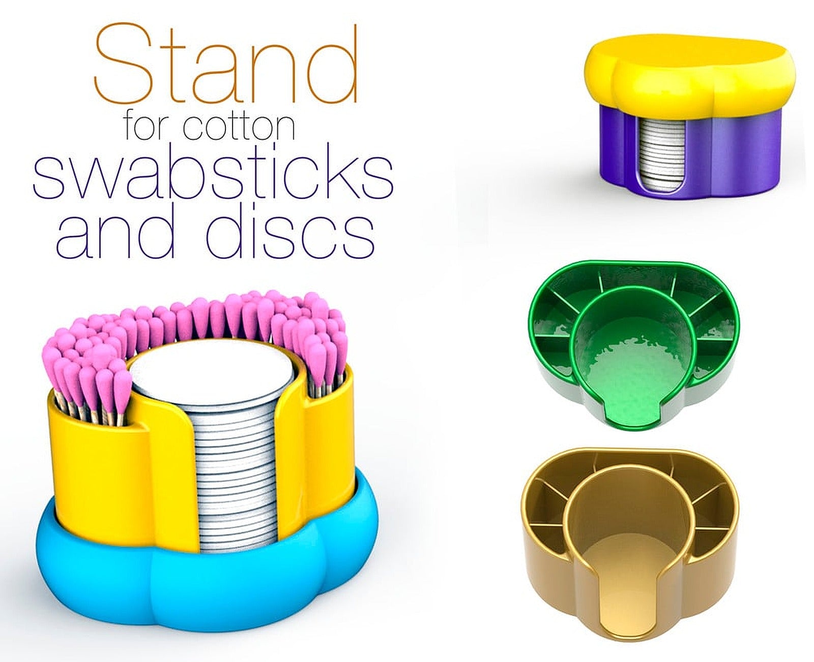stand for cotton swabsticks and discs – 3D Baskı Modeli