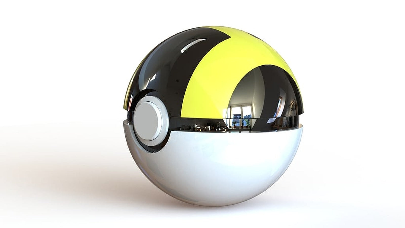 Ultra Ball - Fully Functional PokeBall with Button and Hinge – 3D Baskı Modeli