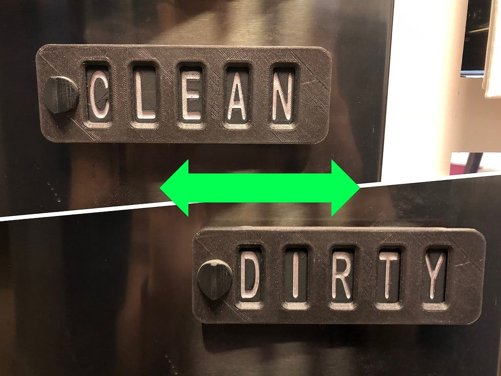 Sliding Word Changing Dishwasher Sign – 3D Baskı Modeli