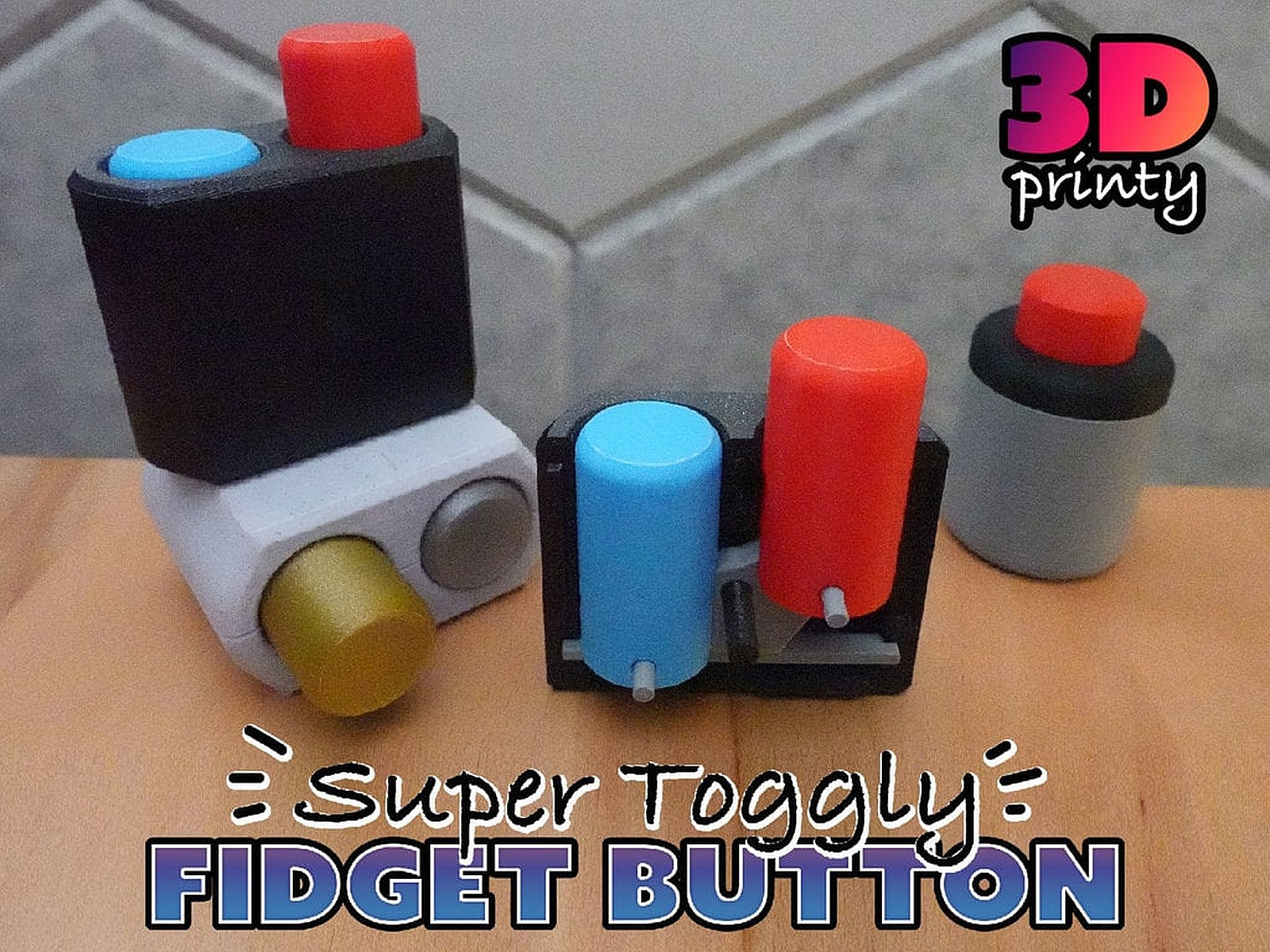 Super Toggly Fidget Button – 3D Baskı Modeli
