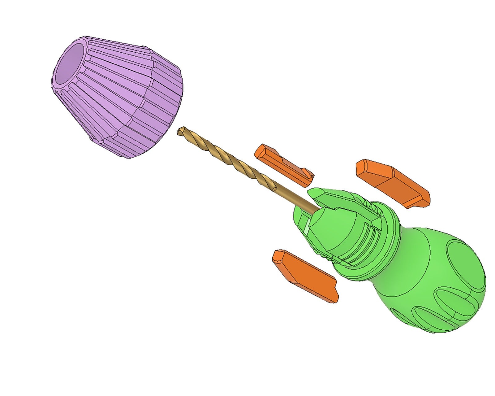 Drill / bit handle 1.5 - 6 mm – 3D Baskı Modeli