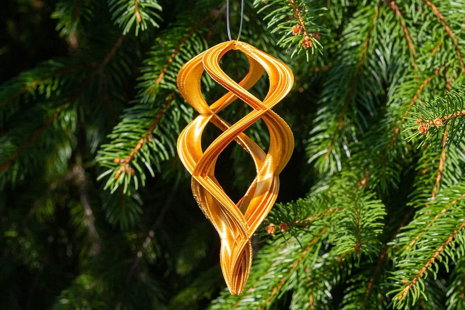 Elegant Double-Spiral Christmas Ornament – 3D Baskı Modeli
