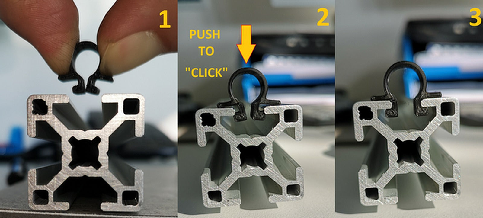 Cable clip for 3030 profile – 3D Baskı Modeli