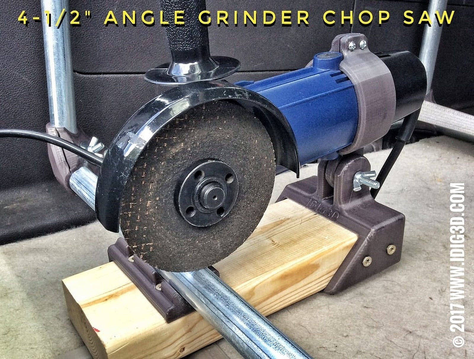 Angle Grinder Chop Saw for EMT Conduit and 2020 Extrusion – 3D Baskı Modeli