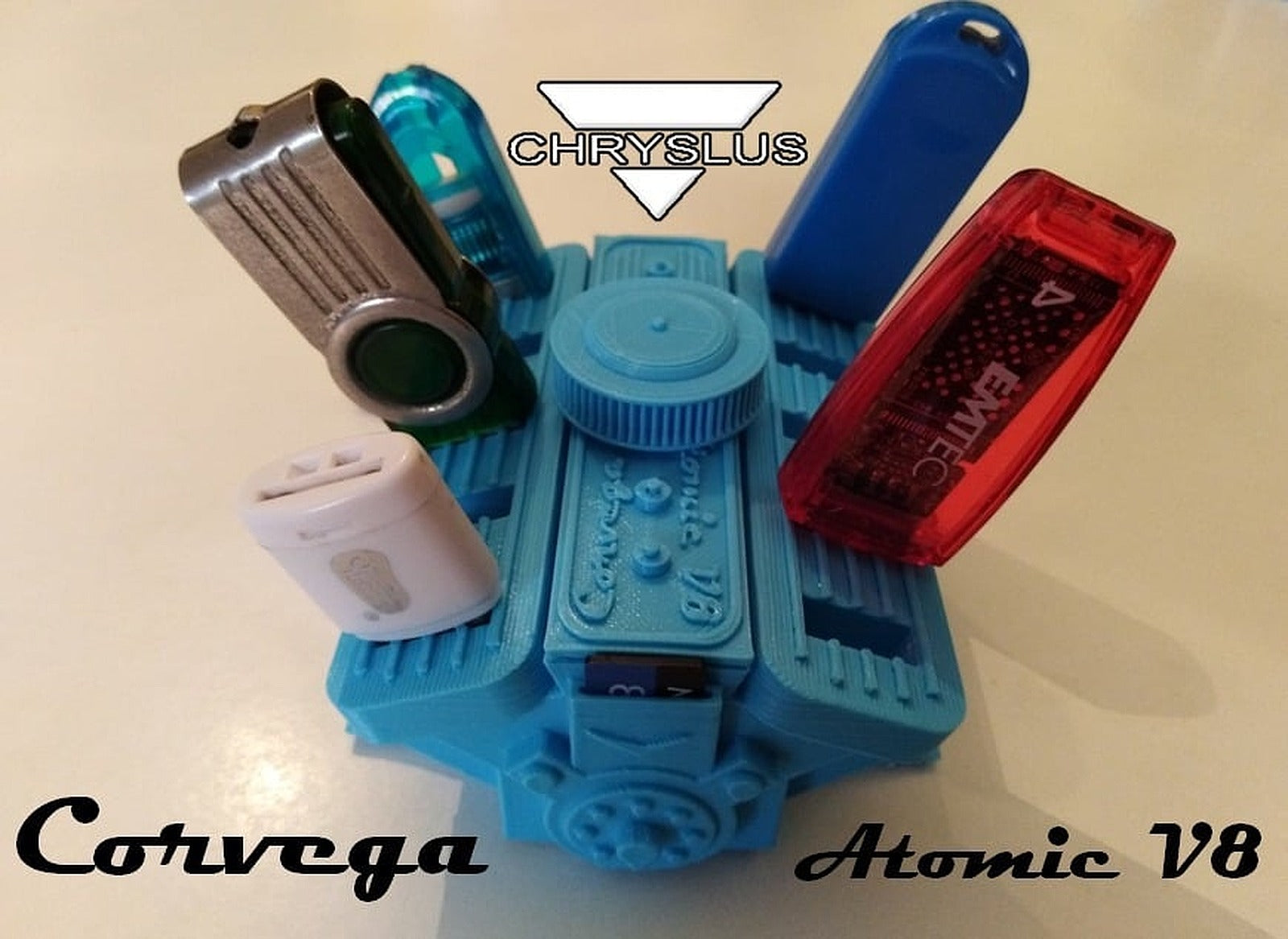 USB stand - Corvega Atomic V8 Motor style – 3D Baskı Modeli
