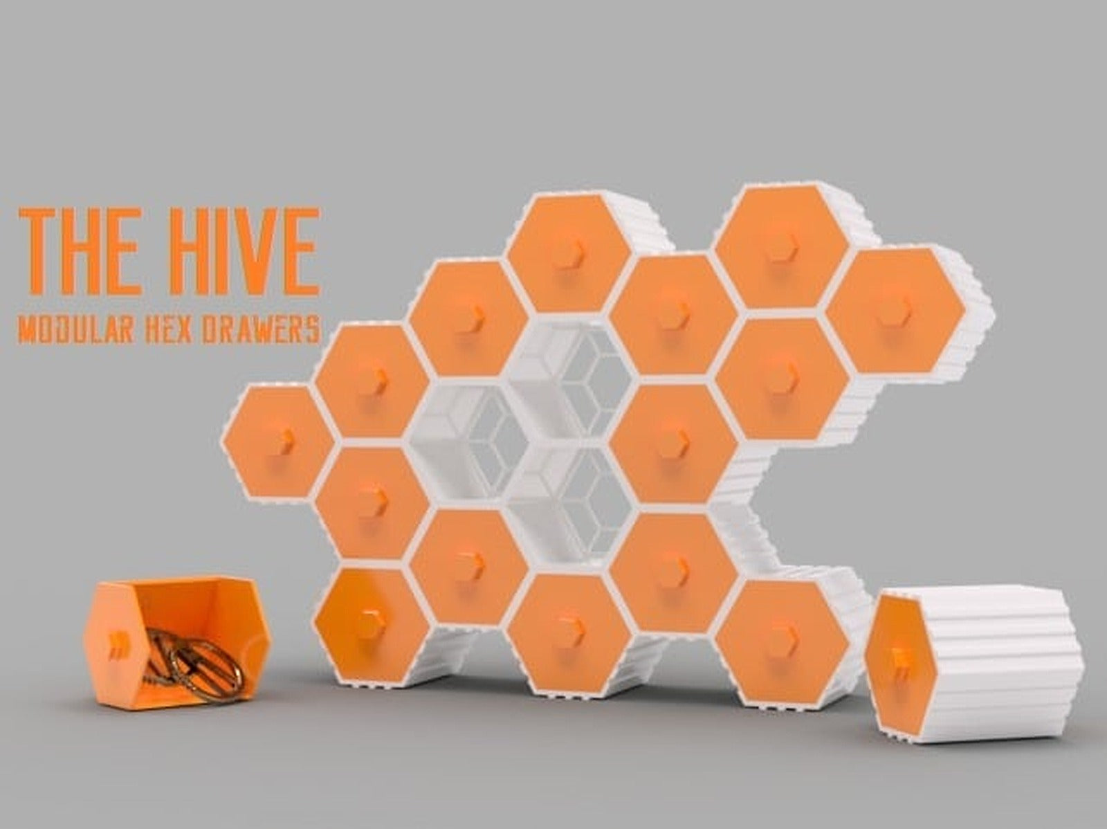 The HIVE - Modular Hex Drawers – 3D Baskı Modeli