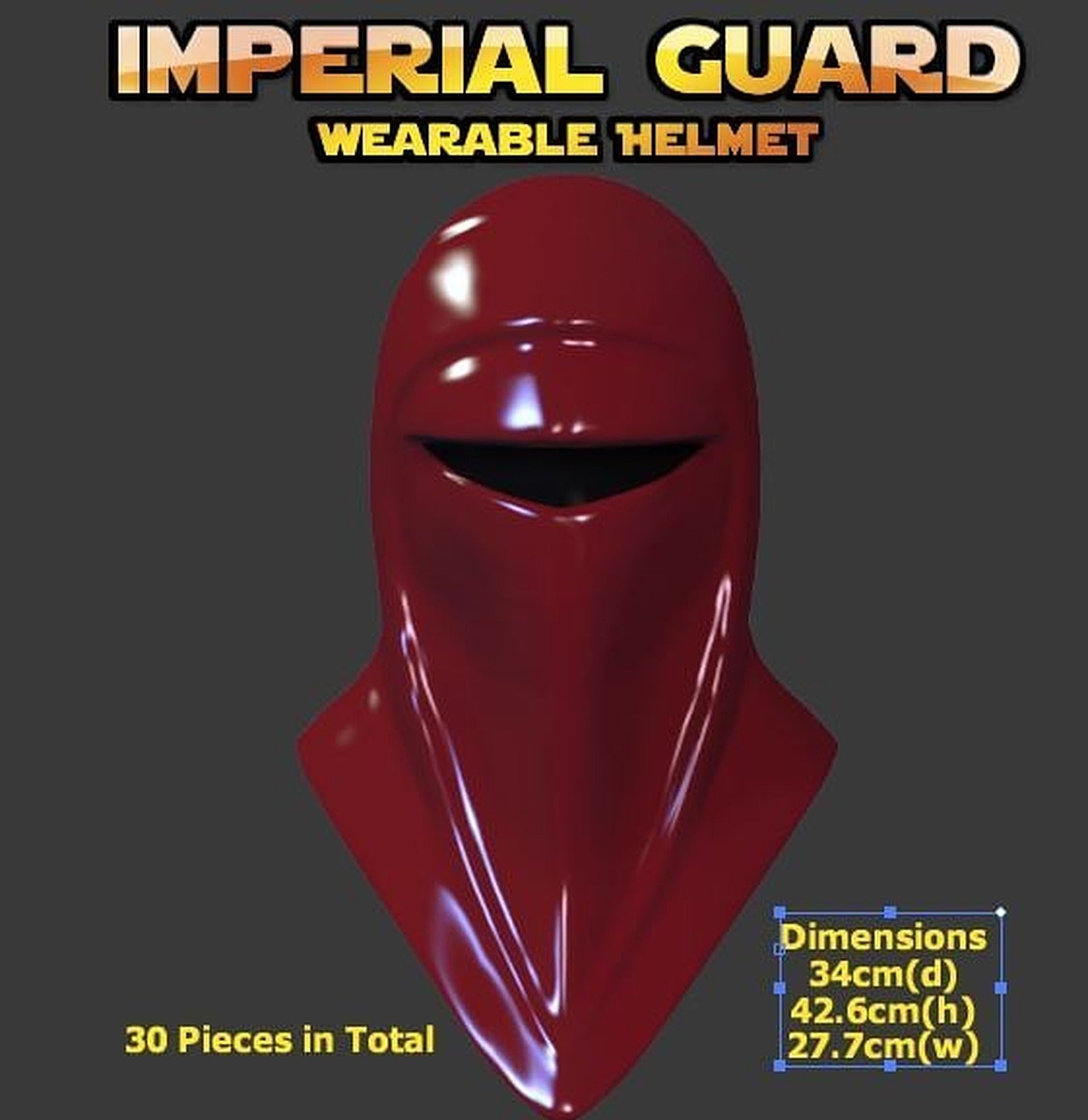Full Scale Imperial Guard Costume Mask (30 Pieces) – 3D Baskı Modeli