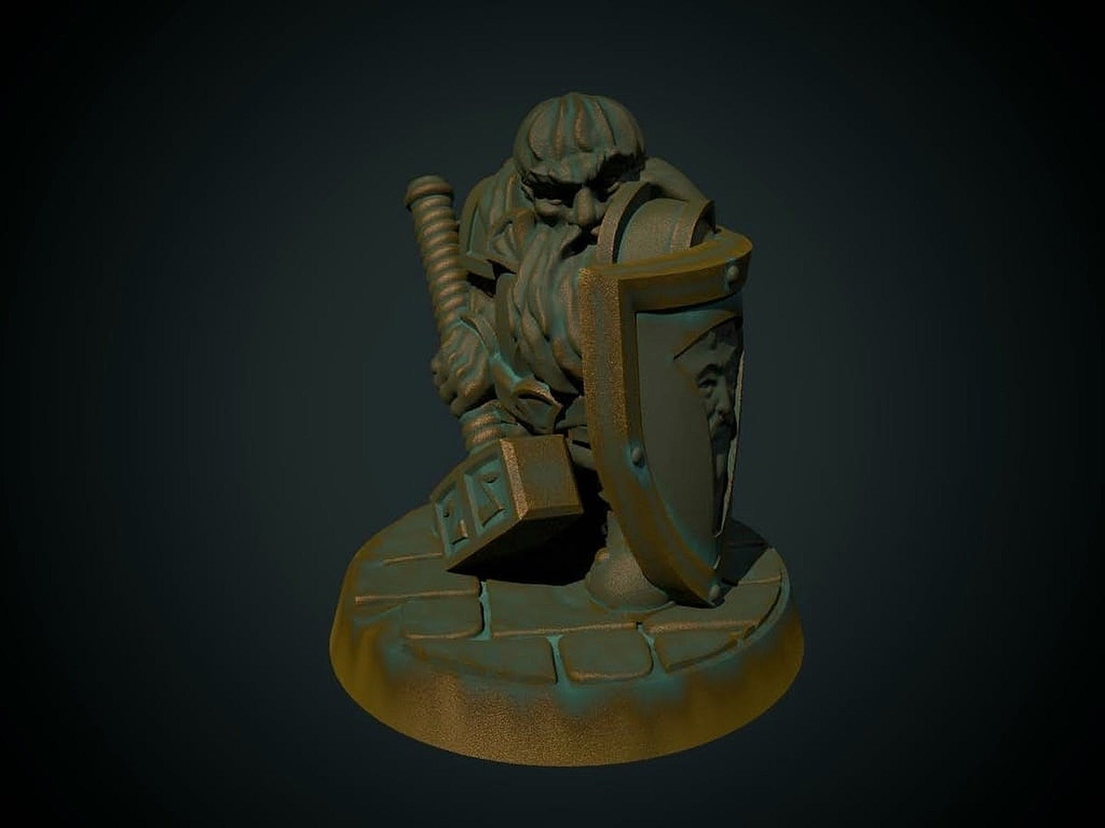 Dwarf Paladin 28mm (supportless, FDM friendly) – 3D Baskı Modeli