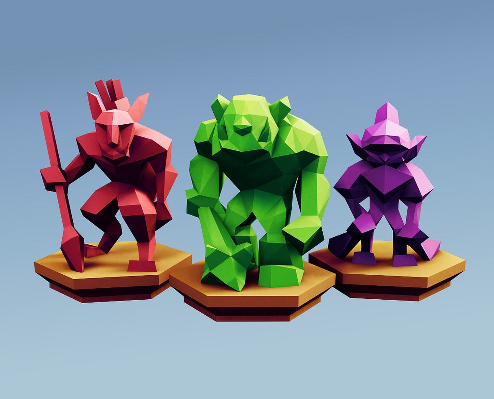 Low Poly Fantasy Tabletop - Horde Base Units – 3D Baskı Modeli