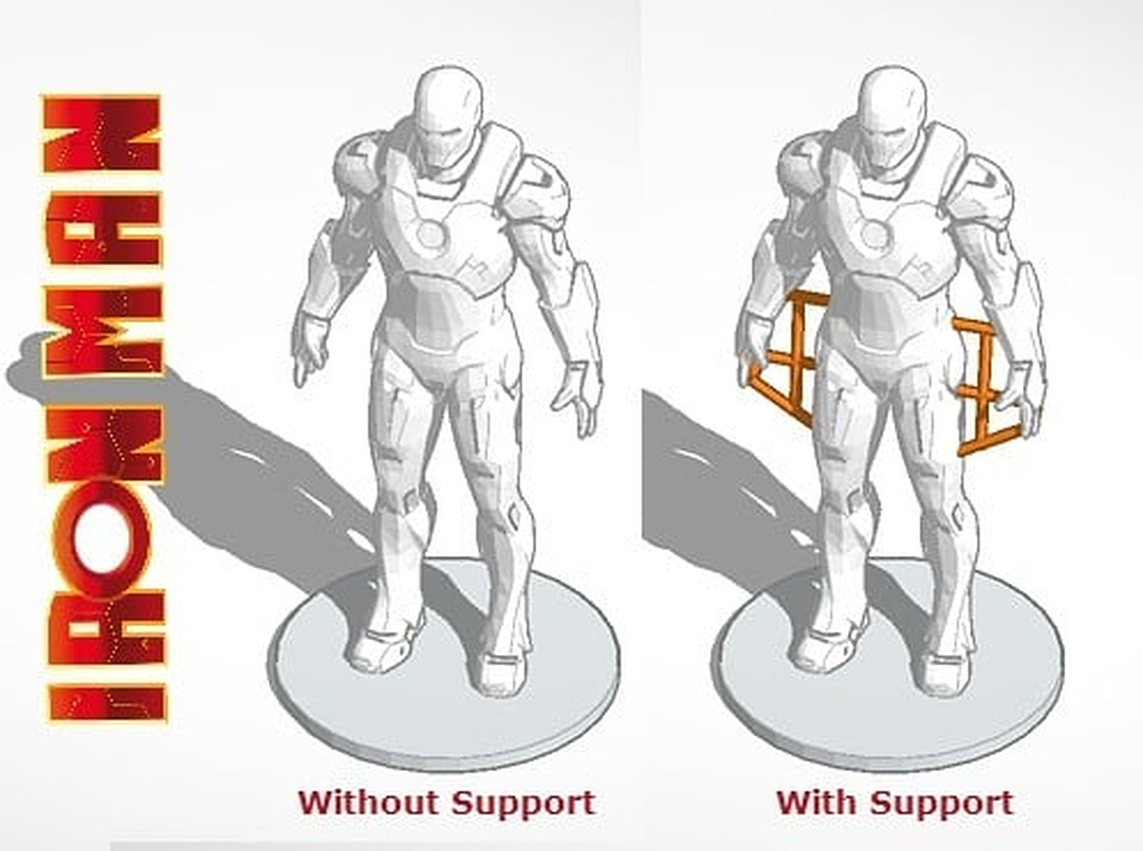 Iron Man Statue (With Support) – 3D Baskı Modeli