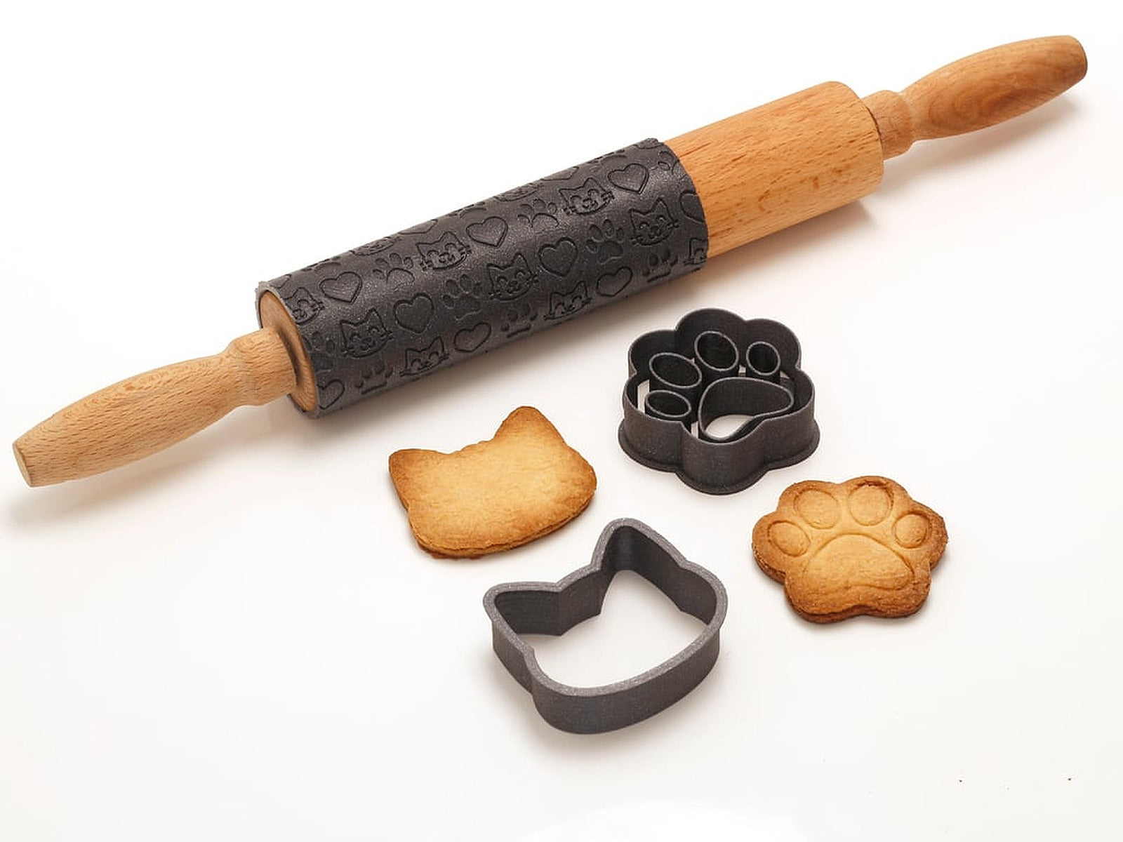Neko Baking Set - Cat Cookie Cutter / Rolling Pin – 3D Baskı Modeli