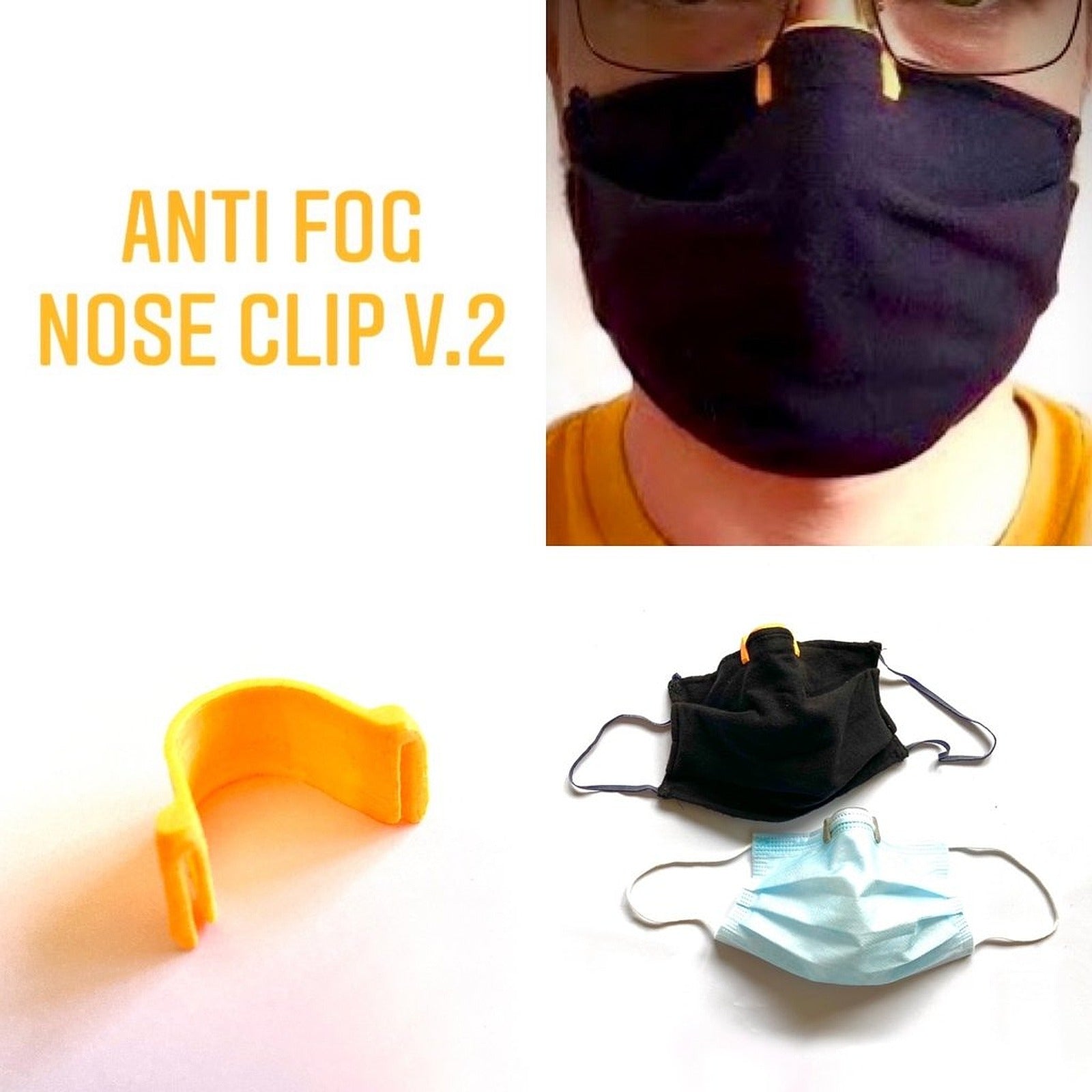 Anti-Fog Nose Clip for Mask – 3D Baskı Modeli