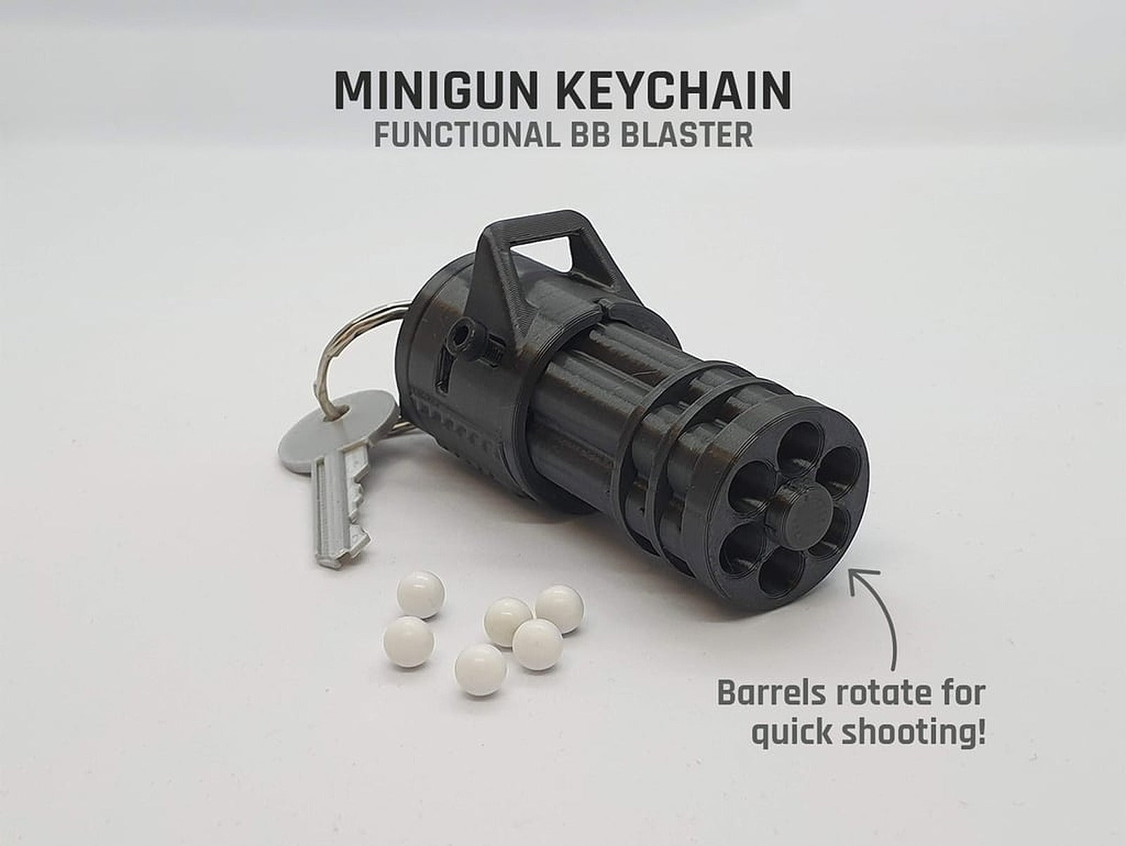 Minigun anahtarlık — Functional BB Blaster – 3D Baskı Modeli