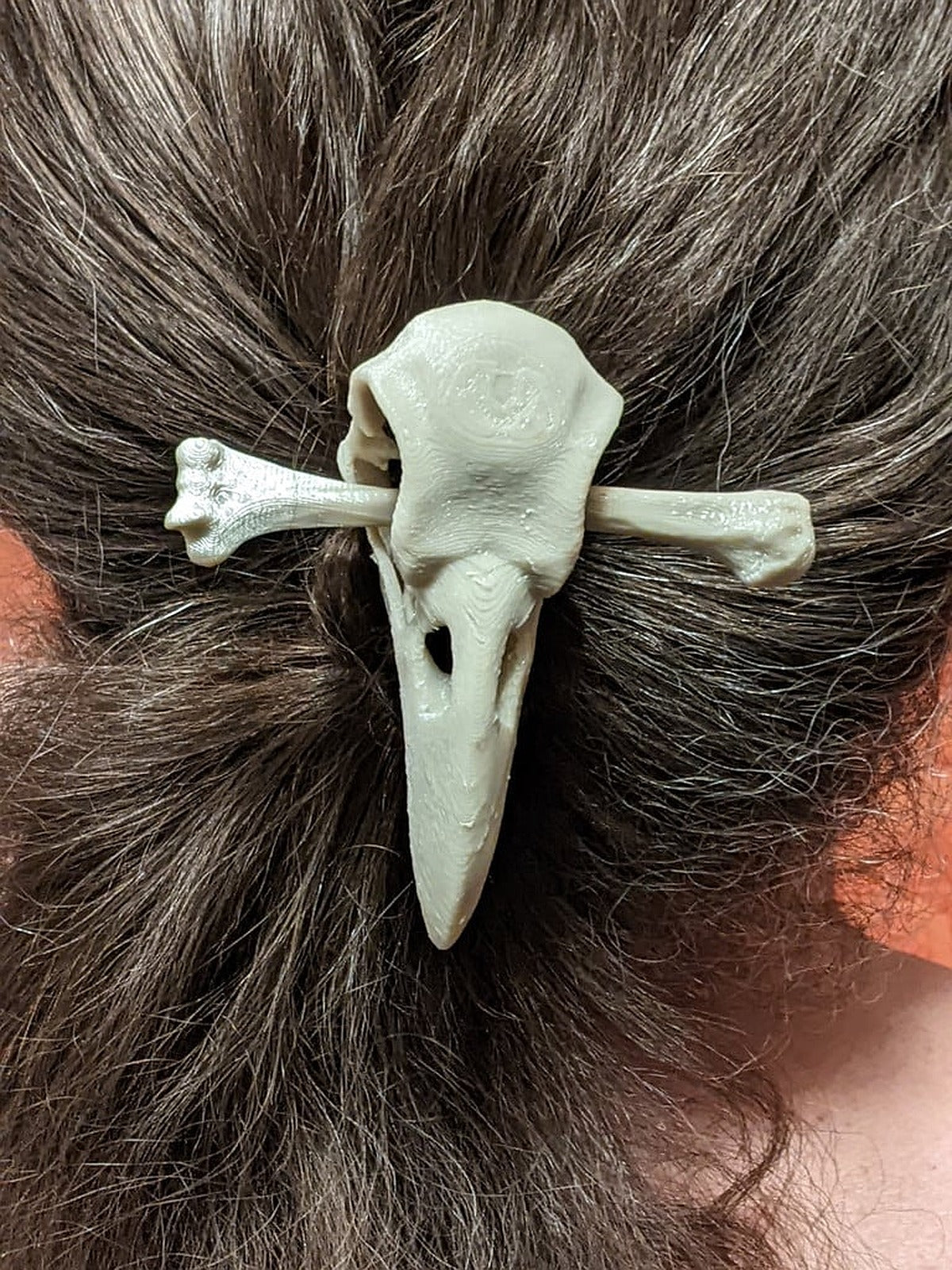 Raven Skull Hair Tie – 3D Baskı Modeli