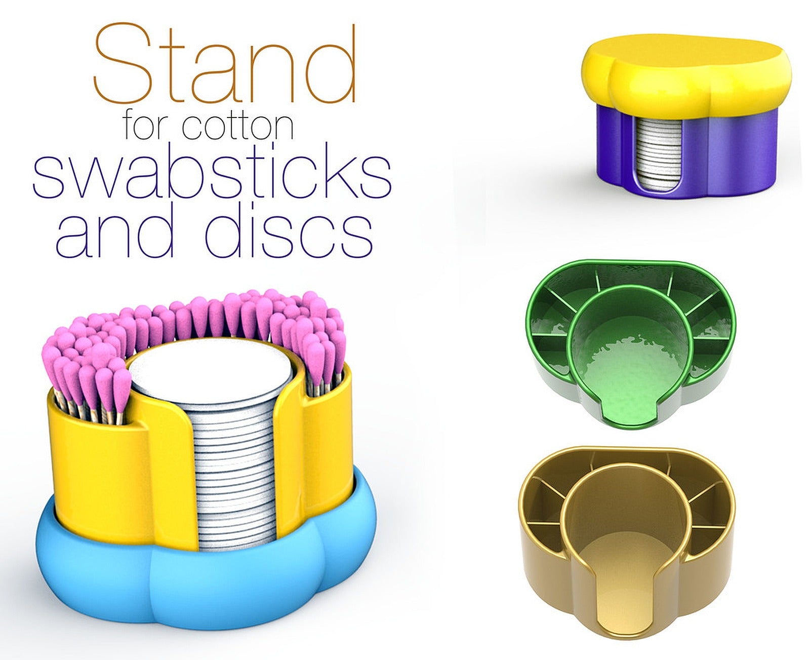 stand for cotton swabsticks and discs V5.0 – 3D Baskı Modeli