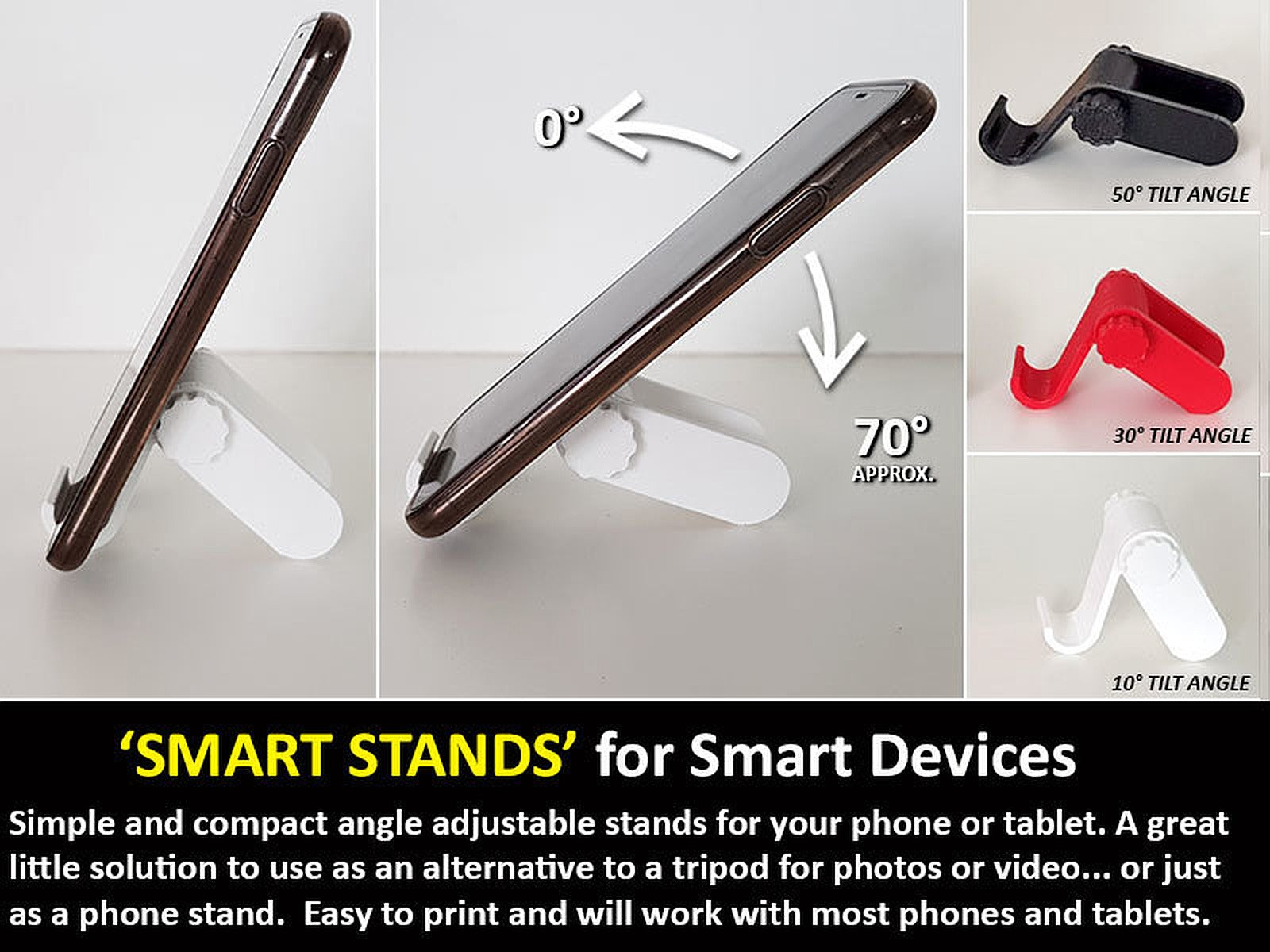 Smart stand - A smart little stand for Smart Devices (telefon and Tablets) – 3D Baskı Modeli