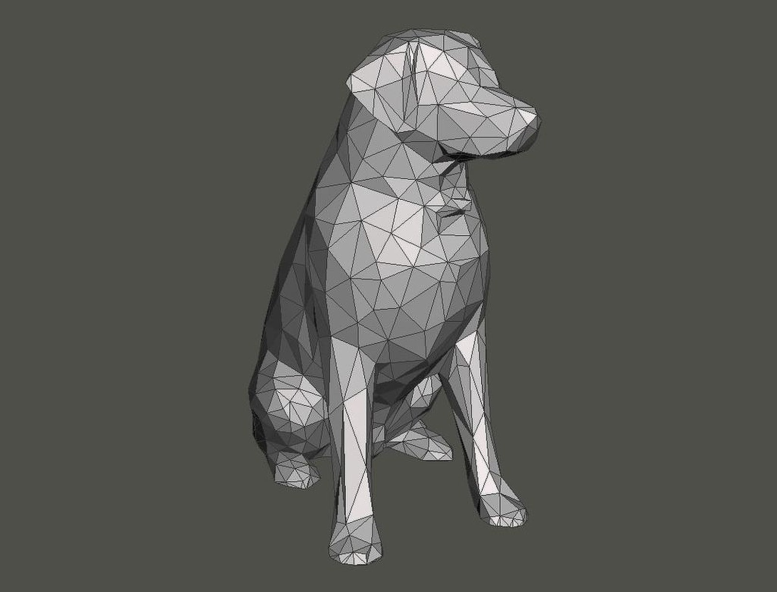 Low Poly Labrador (Dog Statue) – 3D Baskı Modeli