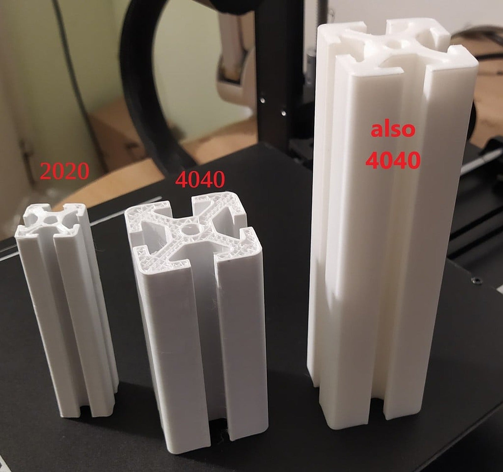 Pseudo aluminium 2020 extrusion profile (STEP and design attached) – 3D Baskı Modeli