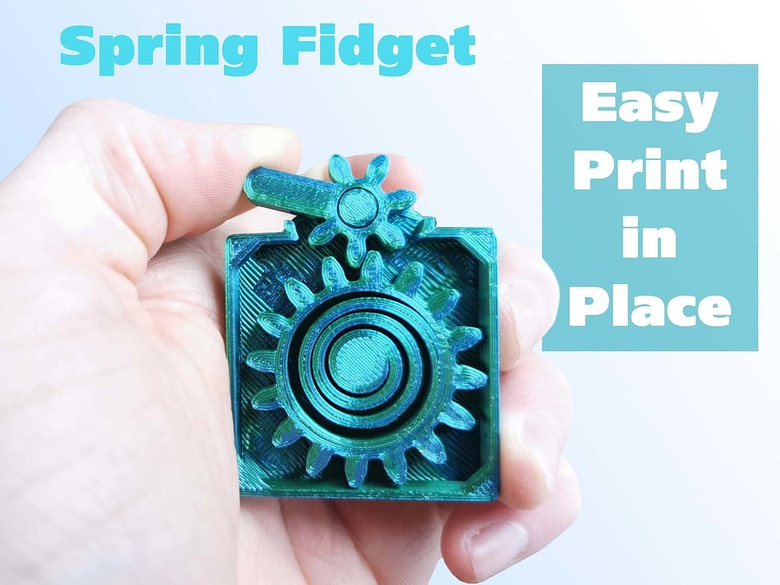 Fidget Gear Spring - Print In Place easy small – 3D Baskı Modeli