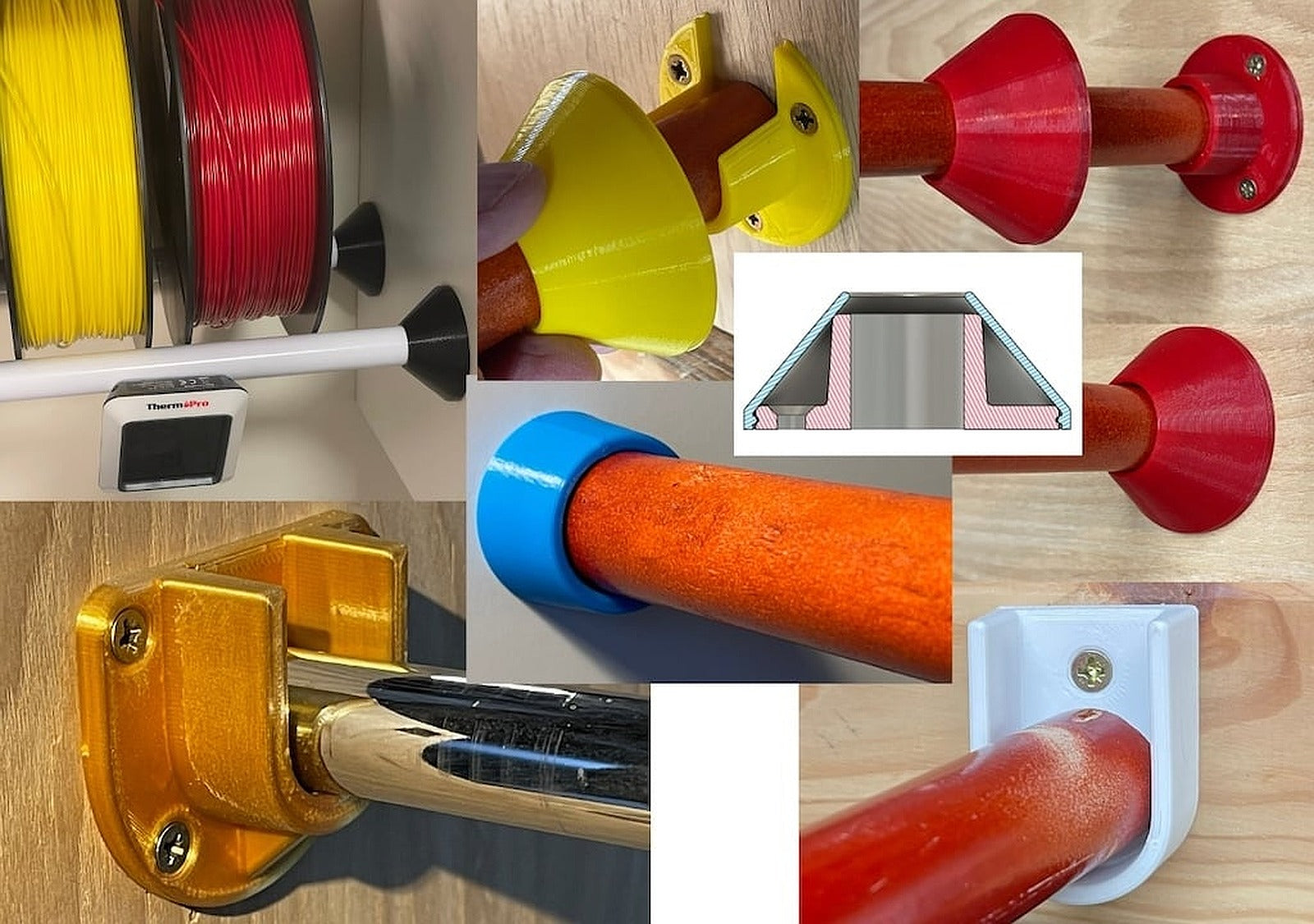 Rail End Socket (5 types, 10 sizes) – 3D Baskı Modeli