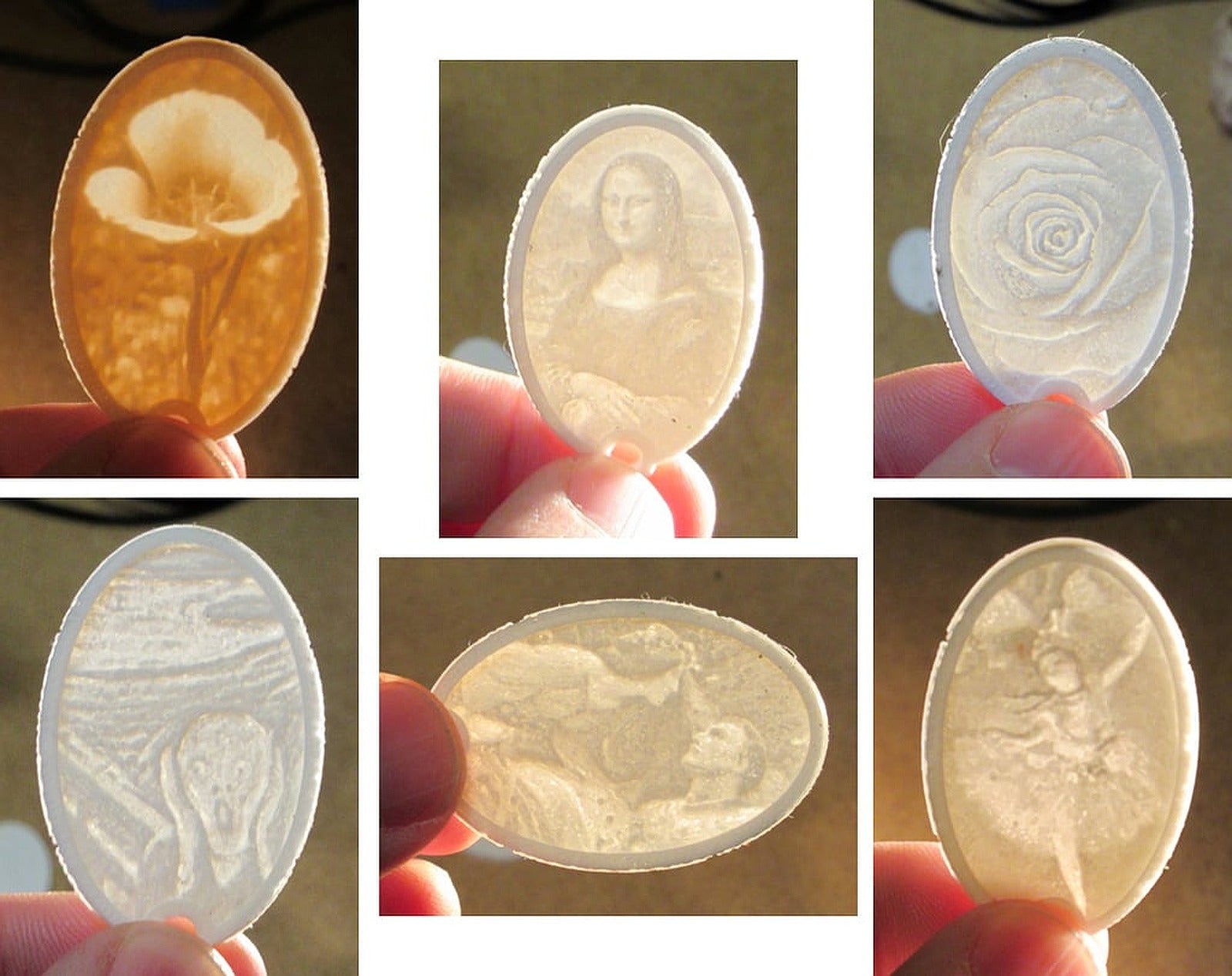 Key Chain Lithophane Classic Art Collection – 3D Baskı Modeli